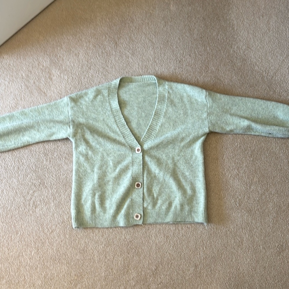 YesStyle Light Sage Green Button Cardigan (S)